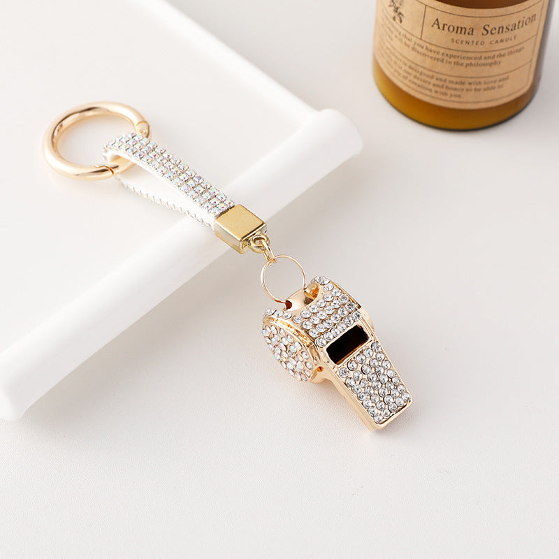 Wholesale Zinc Alloy Diamond Whistle Keychain